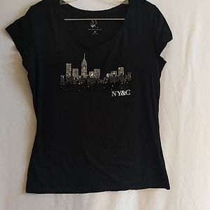 2/$24 New York & Company skyline sequins t-shirt